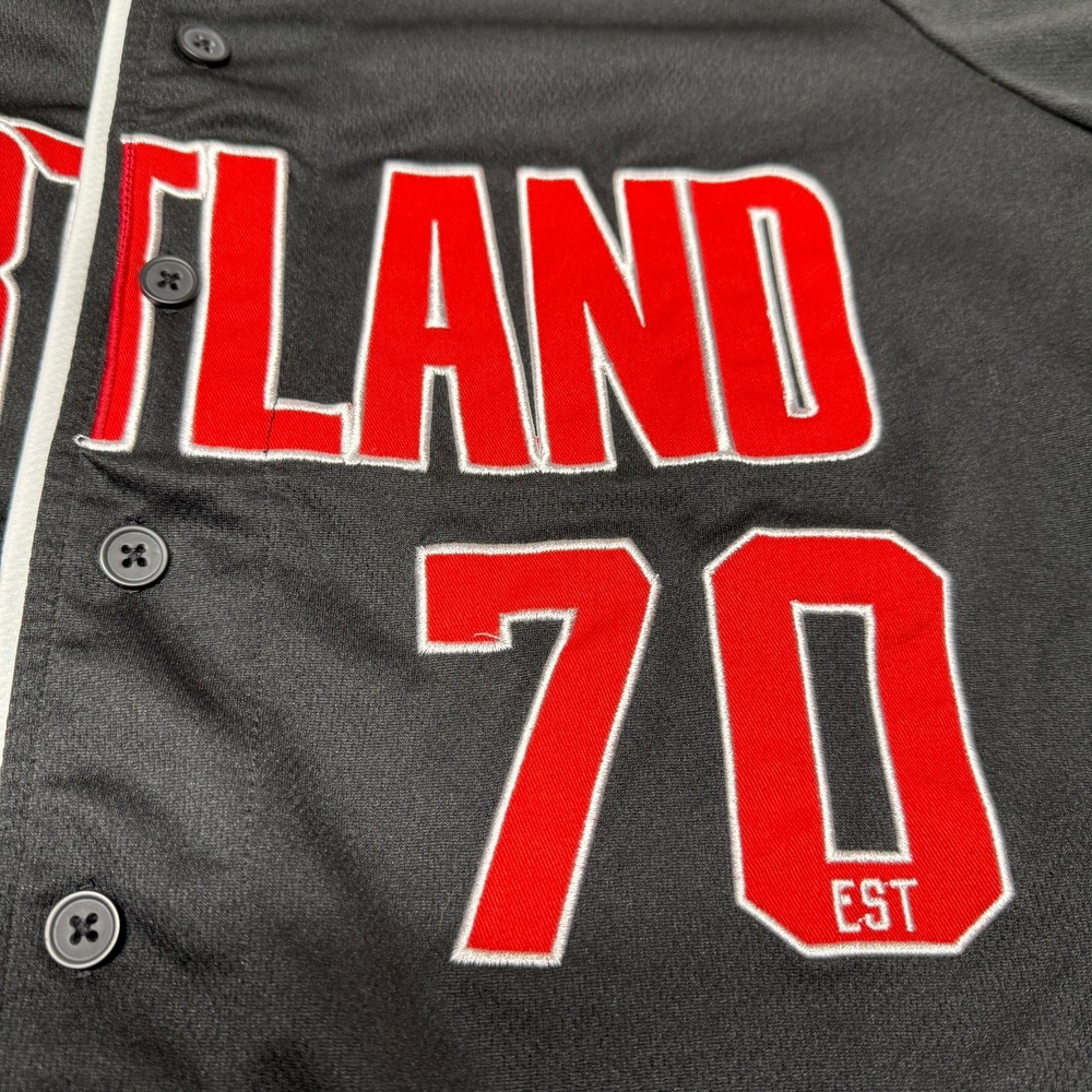 Ultra Game Portland Trail Blazers Mens Small Black Red White Baseball Jersey - Picture 8 of 9